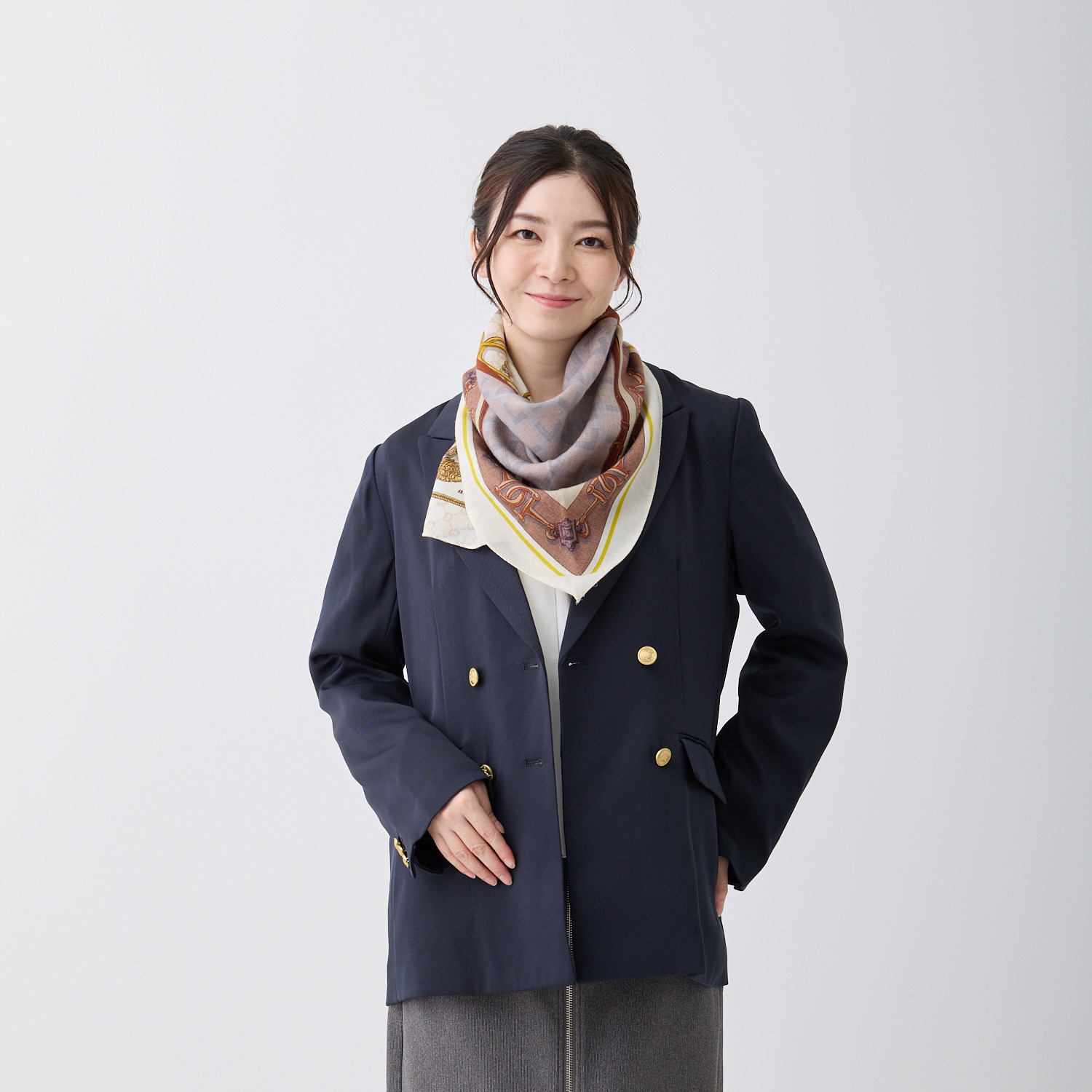 ミラ・ショーン ウールシルク スヌードスカーフ