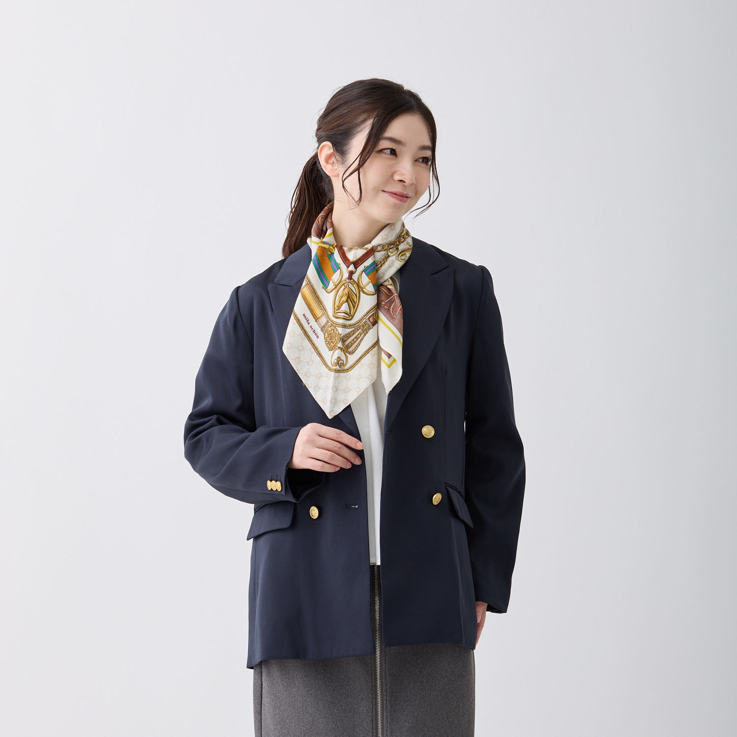 ミラ・ショーン ウールシルク スヌードスカーフ