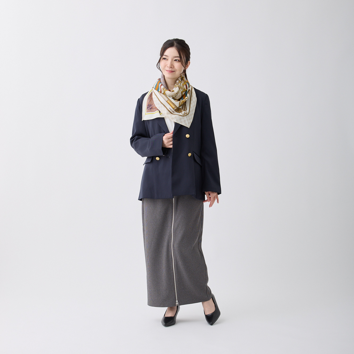 ミラ・ショーン ウールシルク スヌードスカーフ