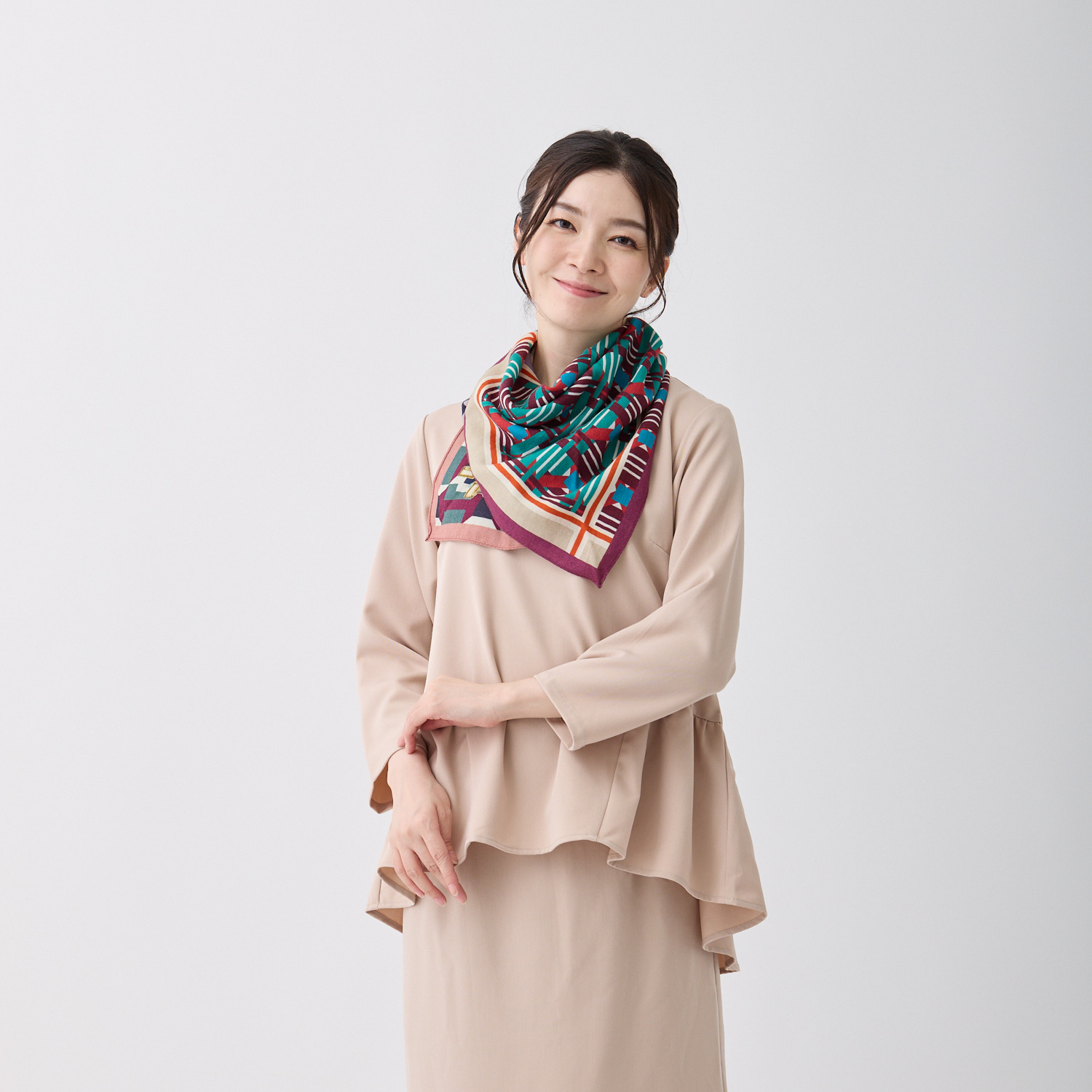 ミラ・ショーン ウールシルク スヌードスカーフ