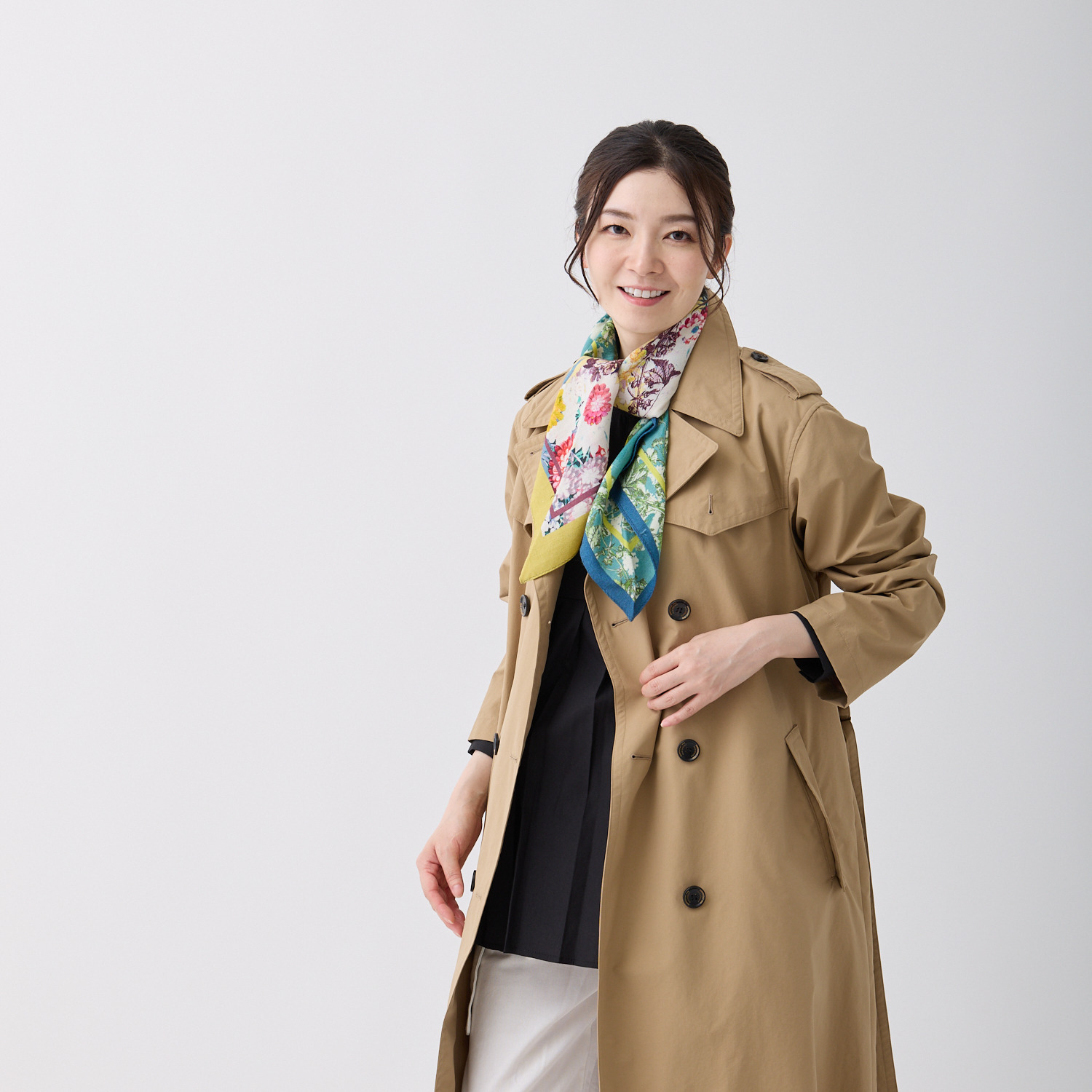 ミラ・ショーン ウールシルク スヌードスカーフ