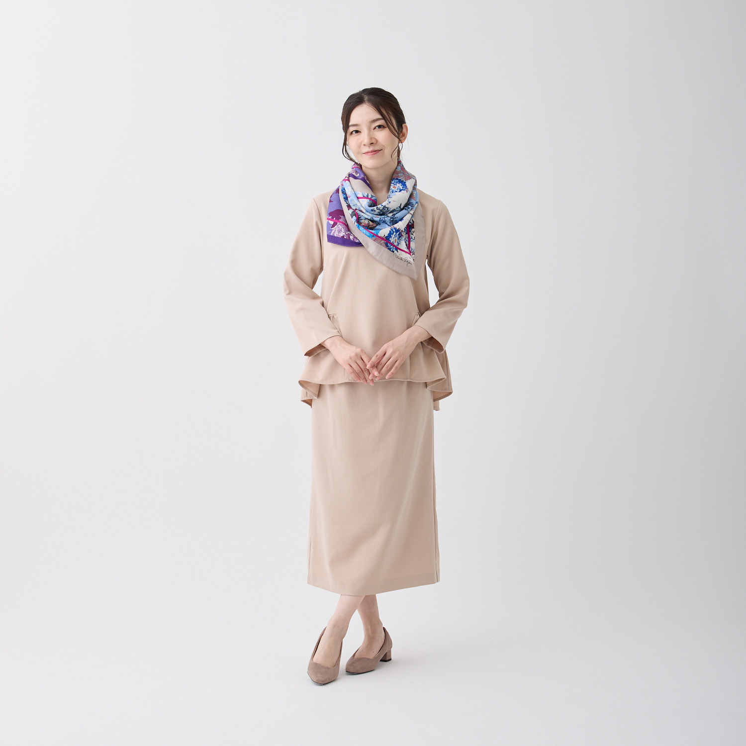 ミラ・ショーン ウールシルク スヌードスカーフ