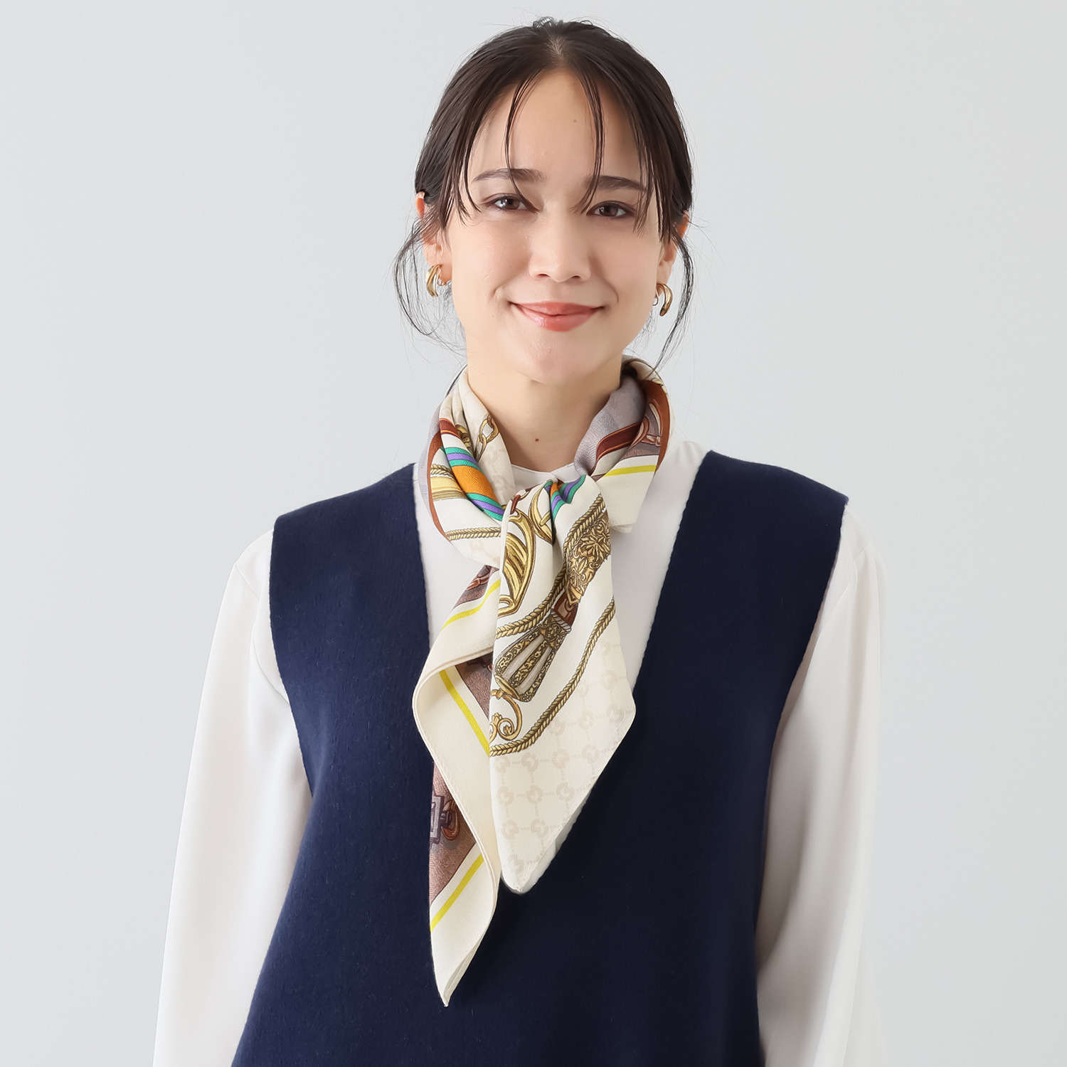 ミラ・ショーン ウールシルク スヌードスカーフ