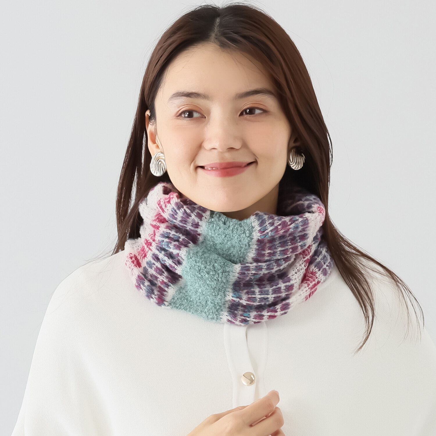 ルナルーチェ 日本製 ニットプチスヌード