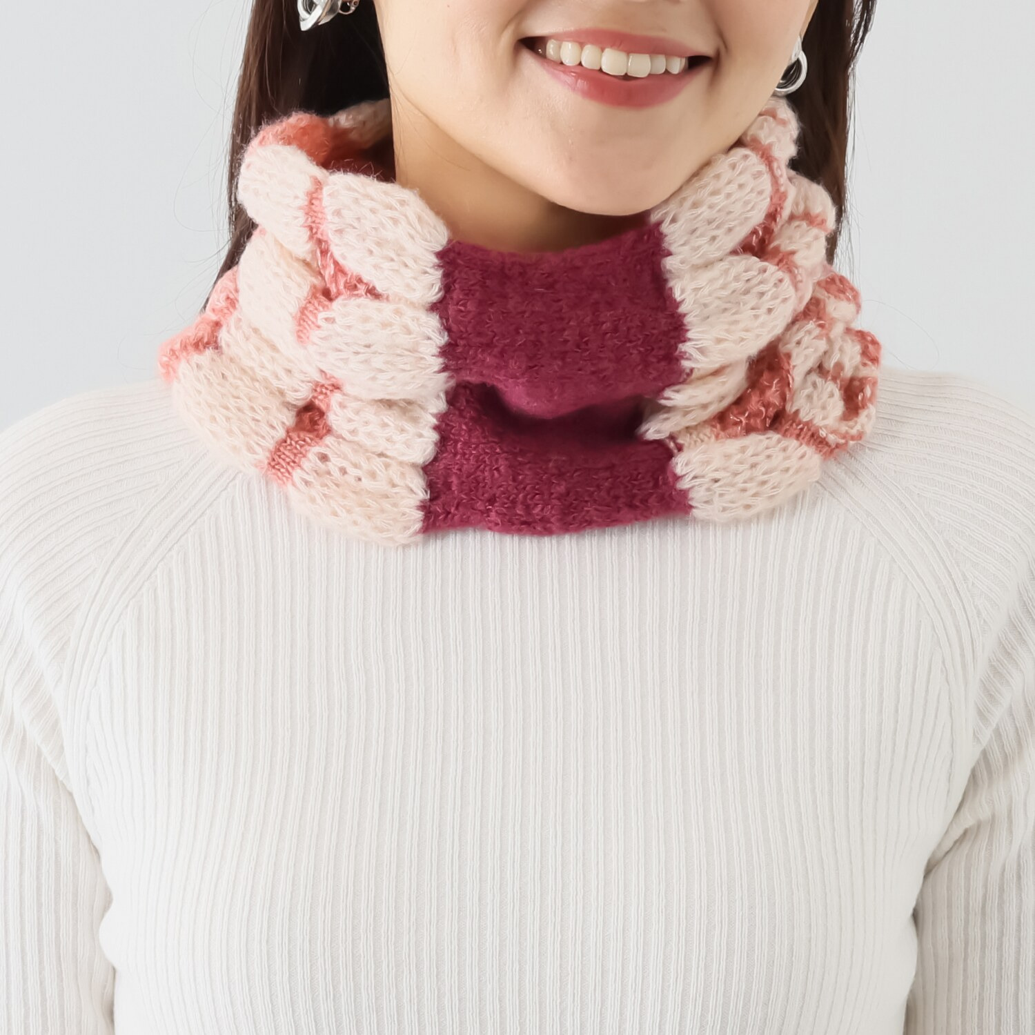 ルナルーチェ 日本製 ニットプチスヌード