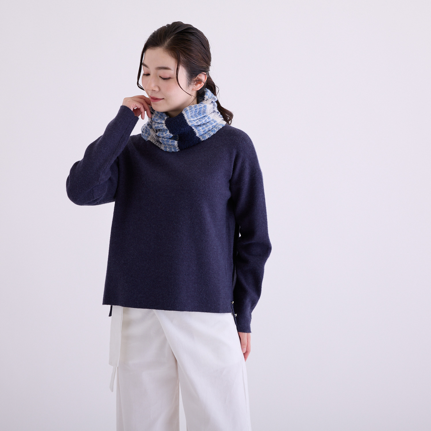 ルナルーチェ 日本製 ニットプチスヌード