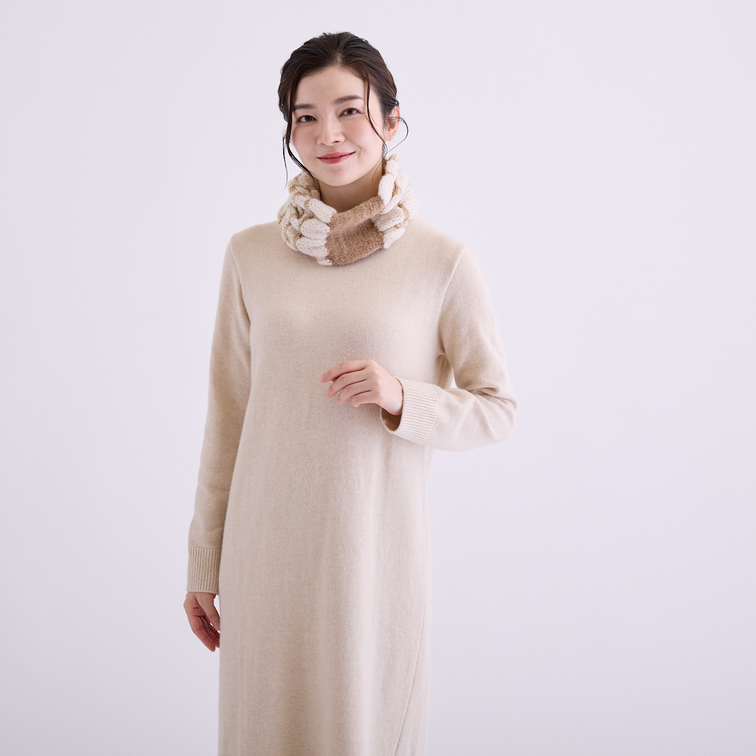 ルナルーチェ 日本製 ニットプチスヌード