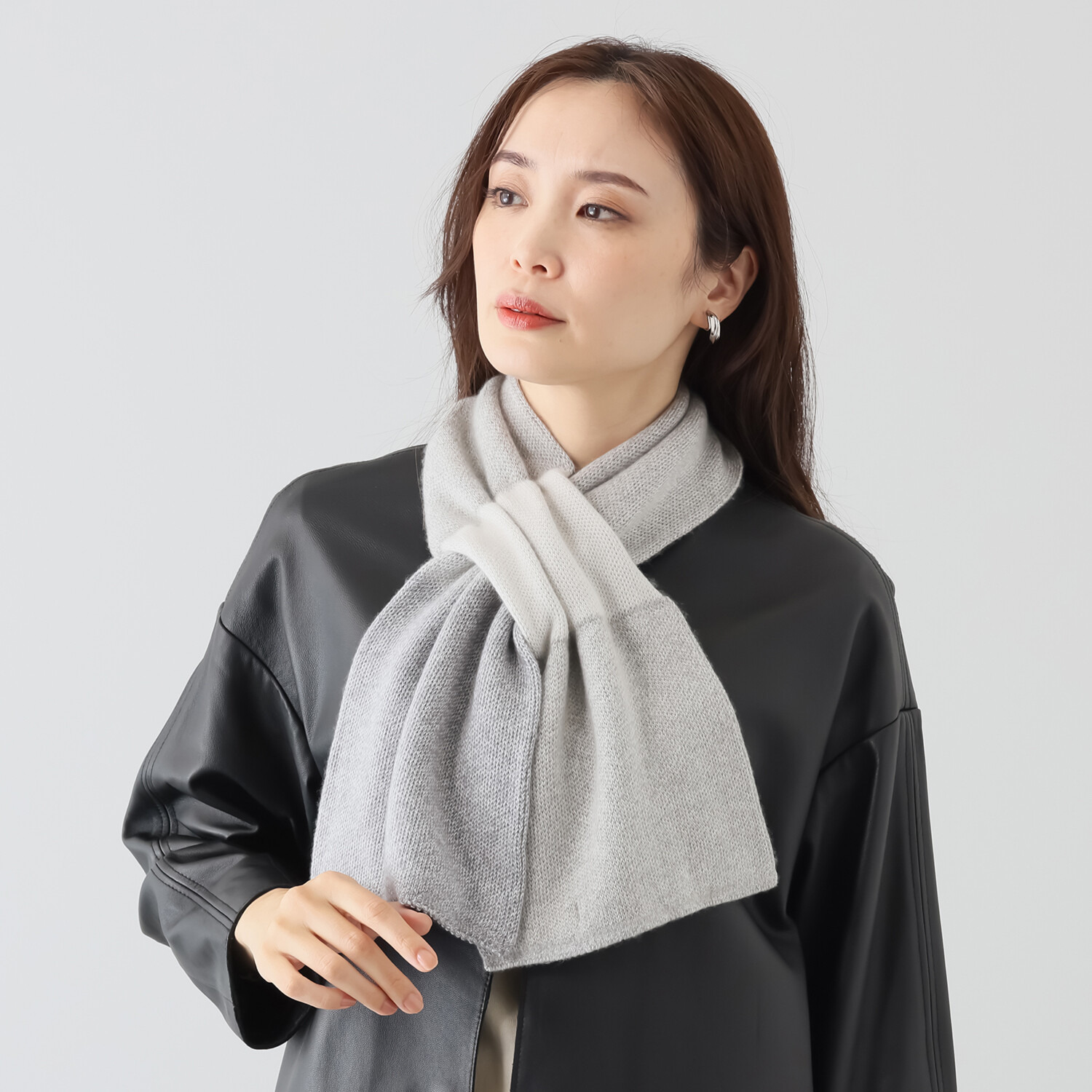 ハセガワ シルクカシミヤ 差し込みニットマフラー