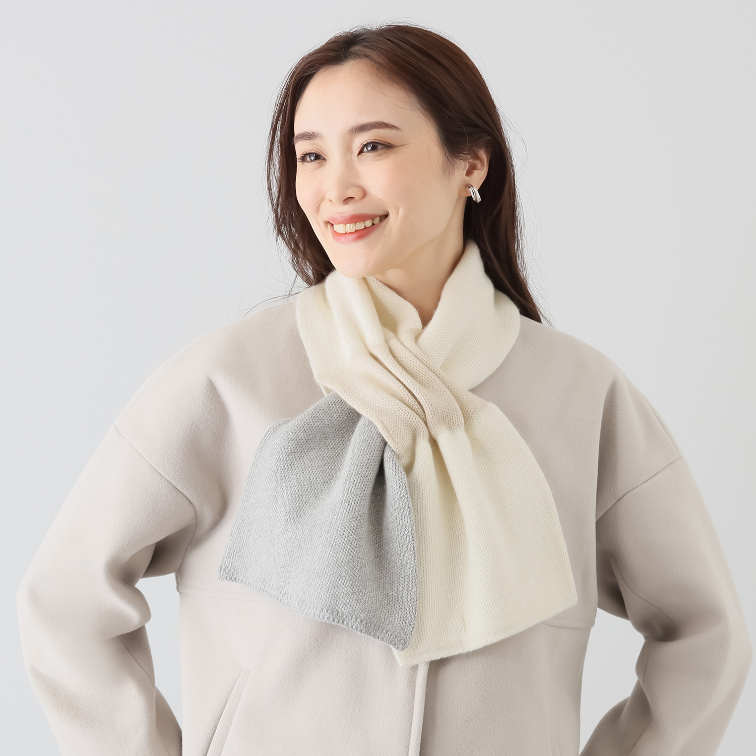 ハセガワ シルクカシミヤ 差し込みニットマフラー