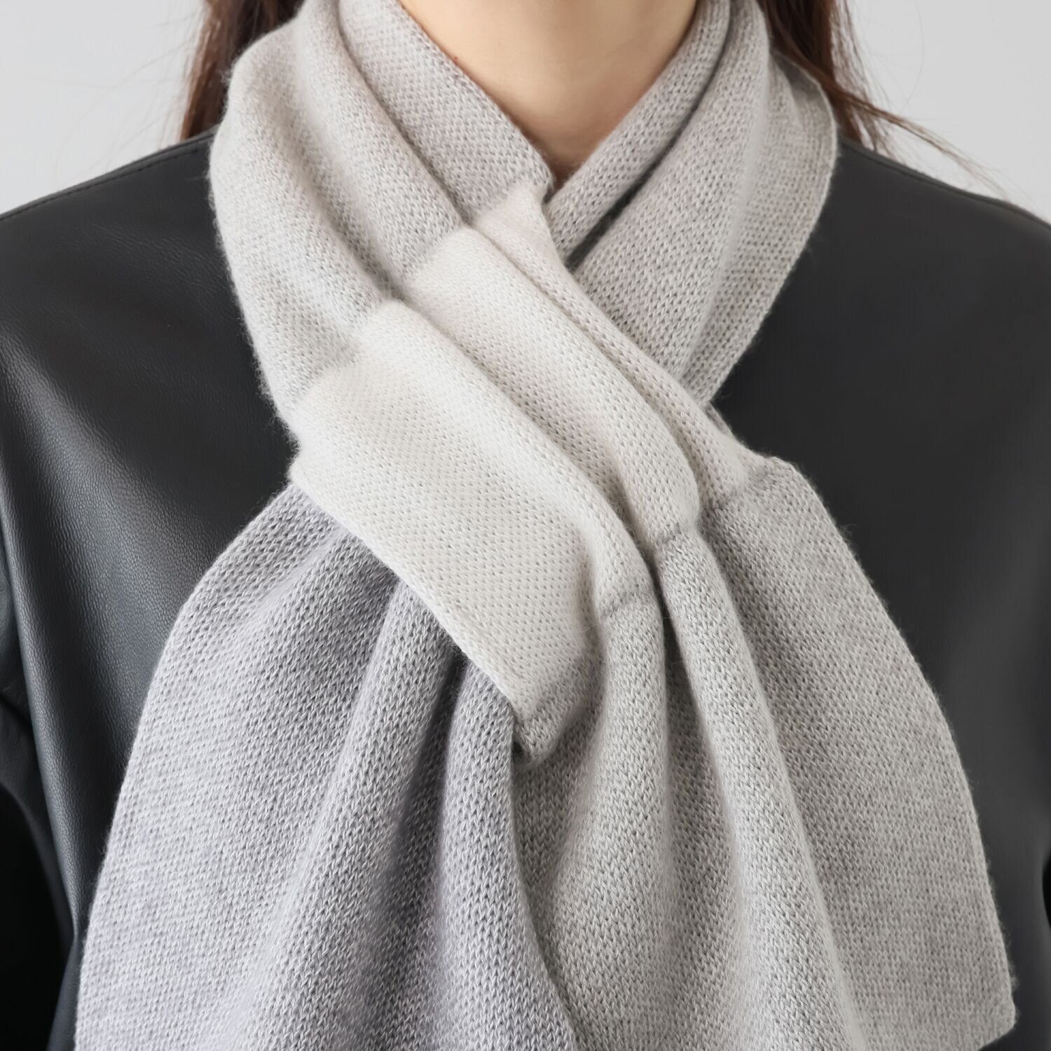 ハセガワ シルクカシミヤ 差し込みニットマフラー