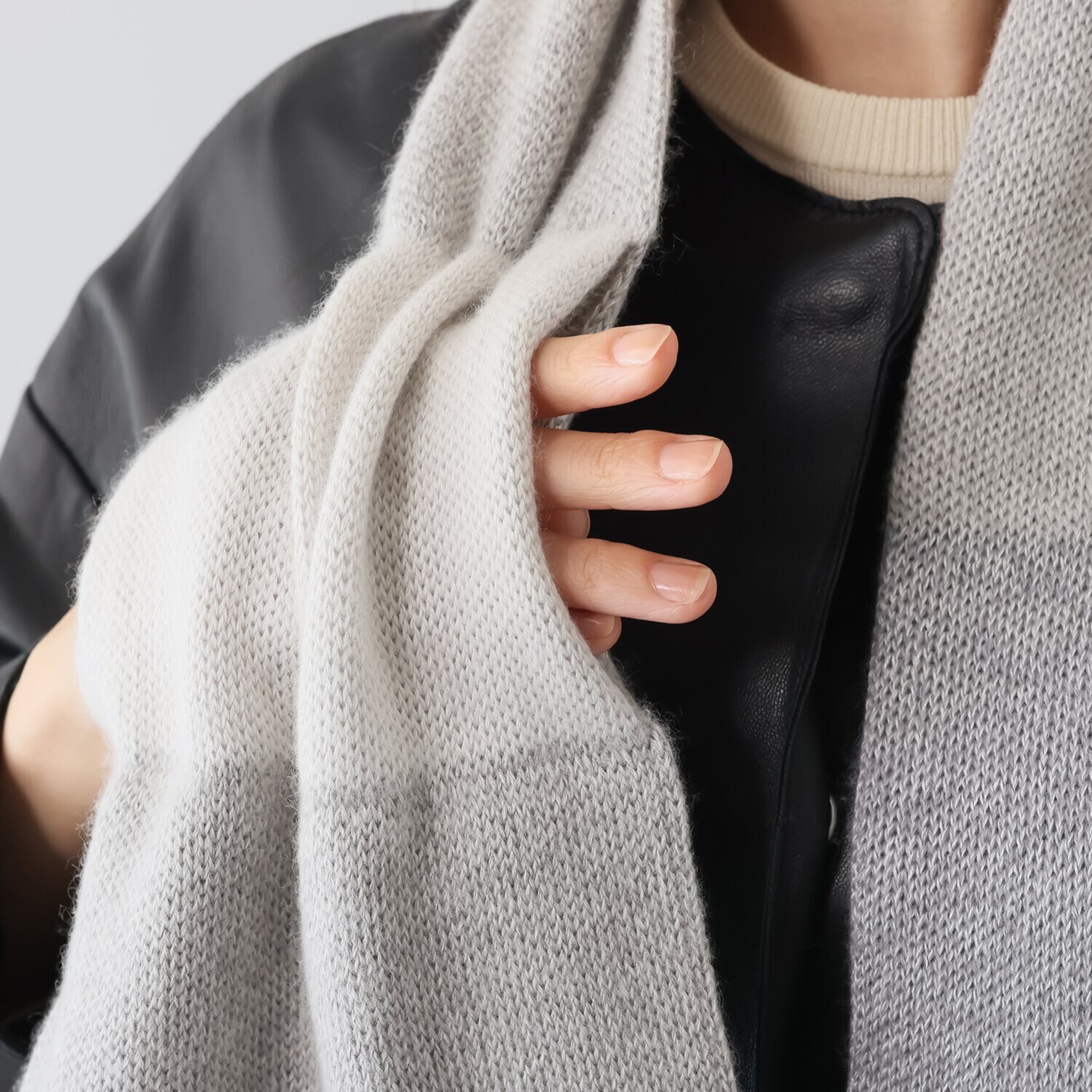 ハセガワ シルクカシミヤ 差し込みニットマフラー