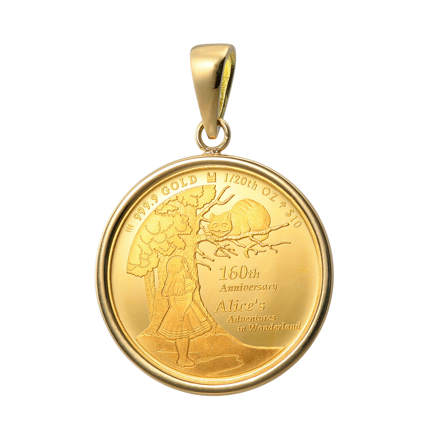 チェルカーレ 純金　ロイヤルミント製造 ２０２５年 不思議の国のアリス コインペンダントトップ ＜１／２０オンス＞