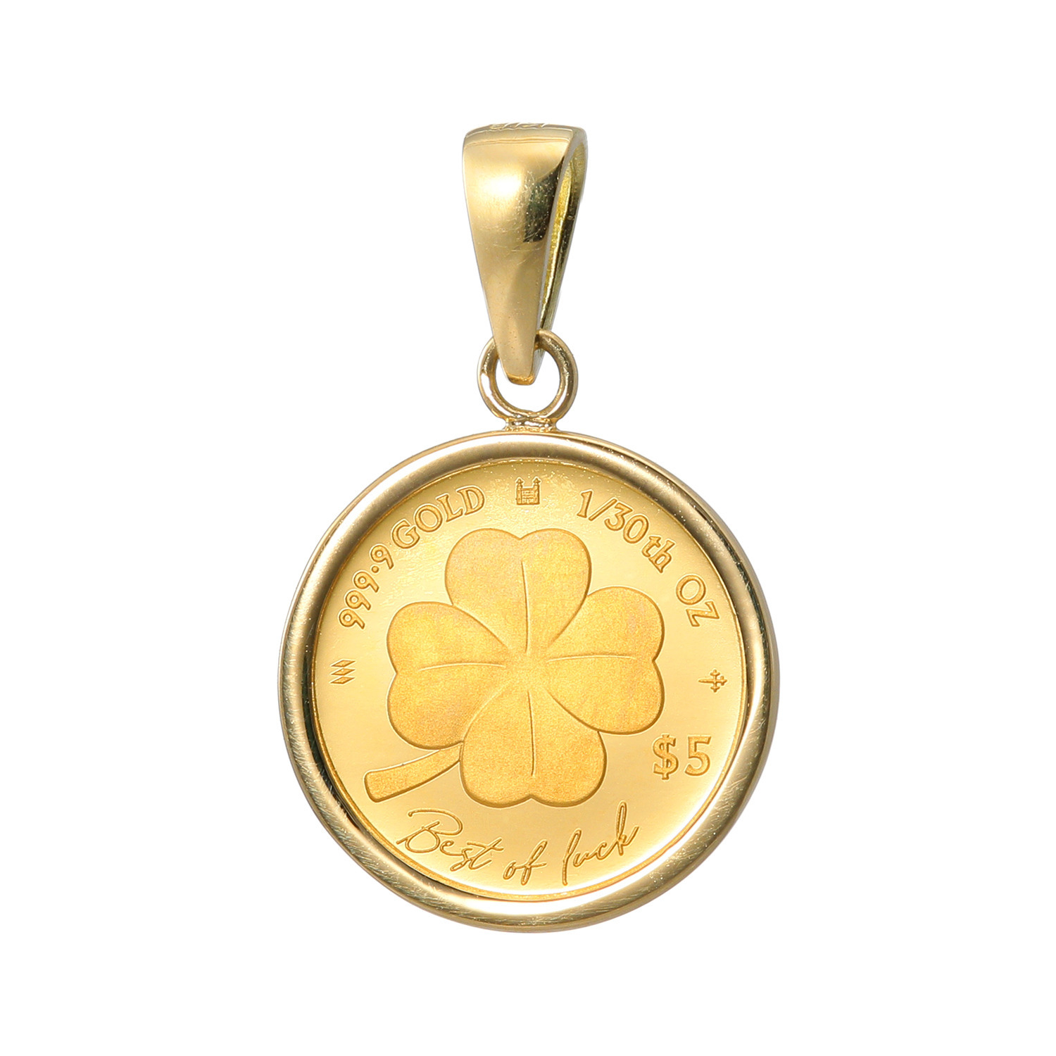チェルカーレ 純金　ロイヤルミント製造 ２０２５年 クローバーコイン ペンダントトップ ＜１／３０オンス＞