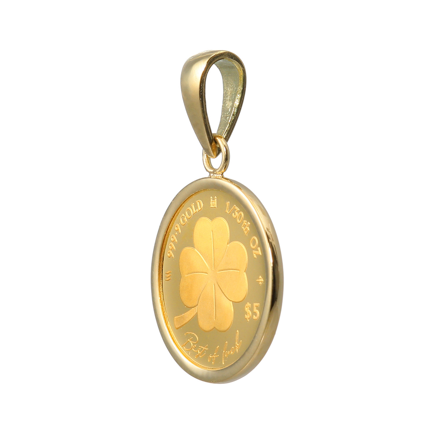 チェルカーレ 純金　ロイヤルミント製造 ２０２５年 クローバーコイン ペンダントトップ ＜１／３０オンス＞