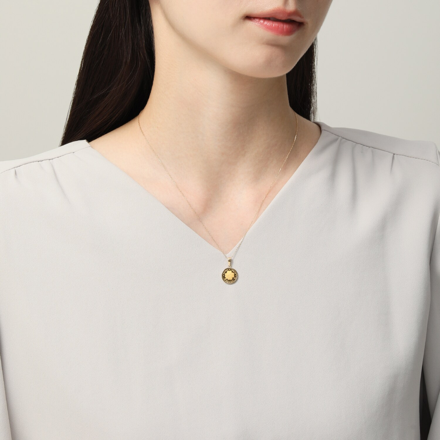 チェルカーレ 純金　ロイヤルミント製造 ２０２５年 クローバーコイン ペンダントトップ ＜１／３０オンス＞