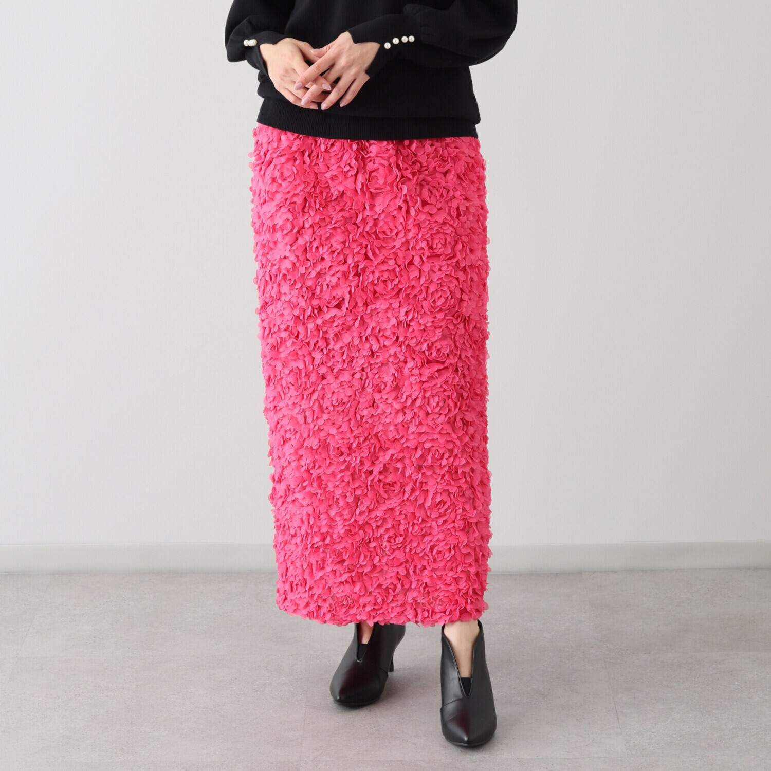 プリモヴァローレ フラワーレース スカート