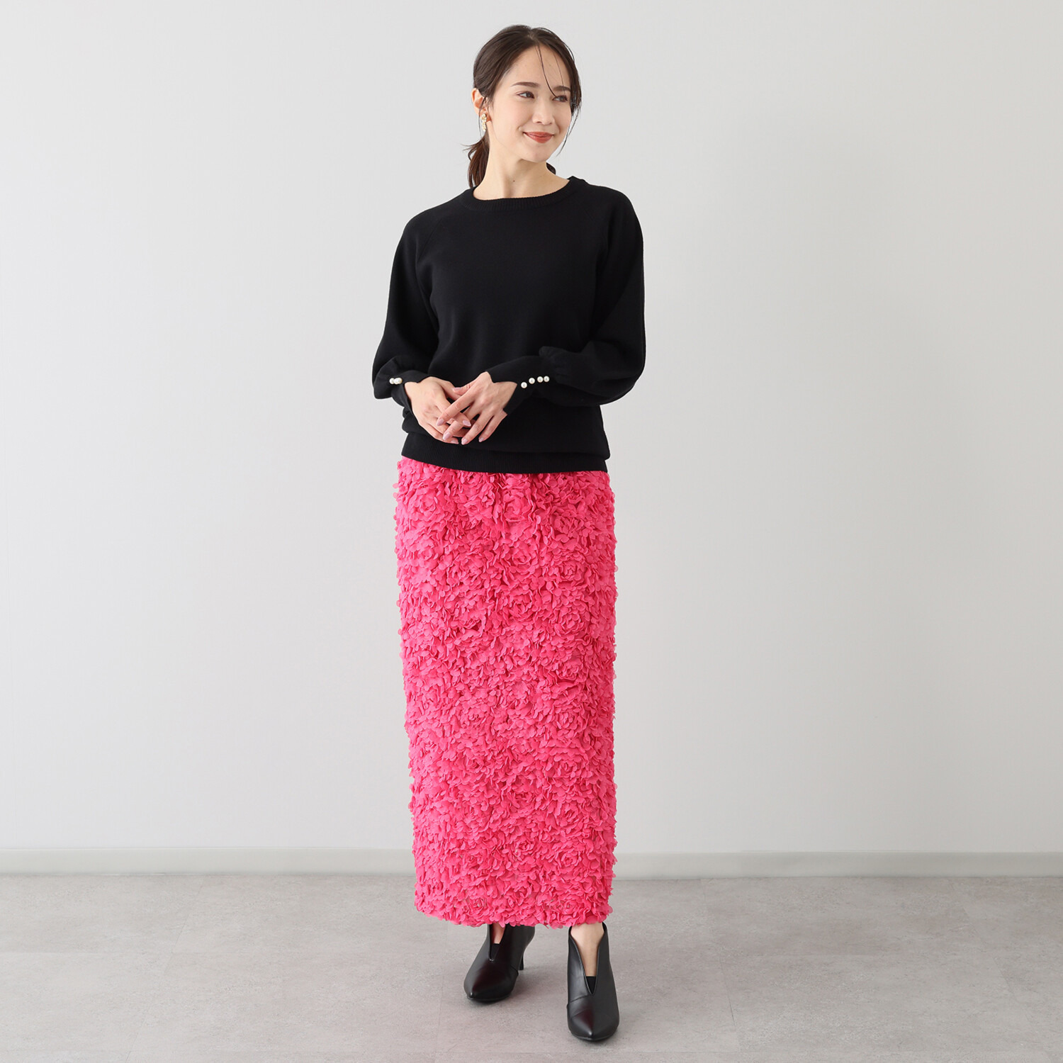 プリモヴァローレ フラワーレース スカート