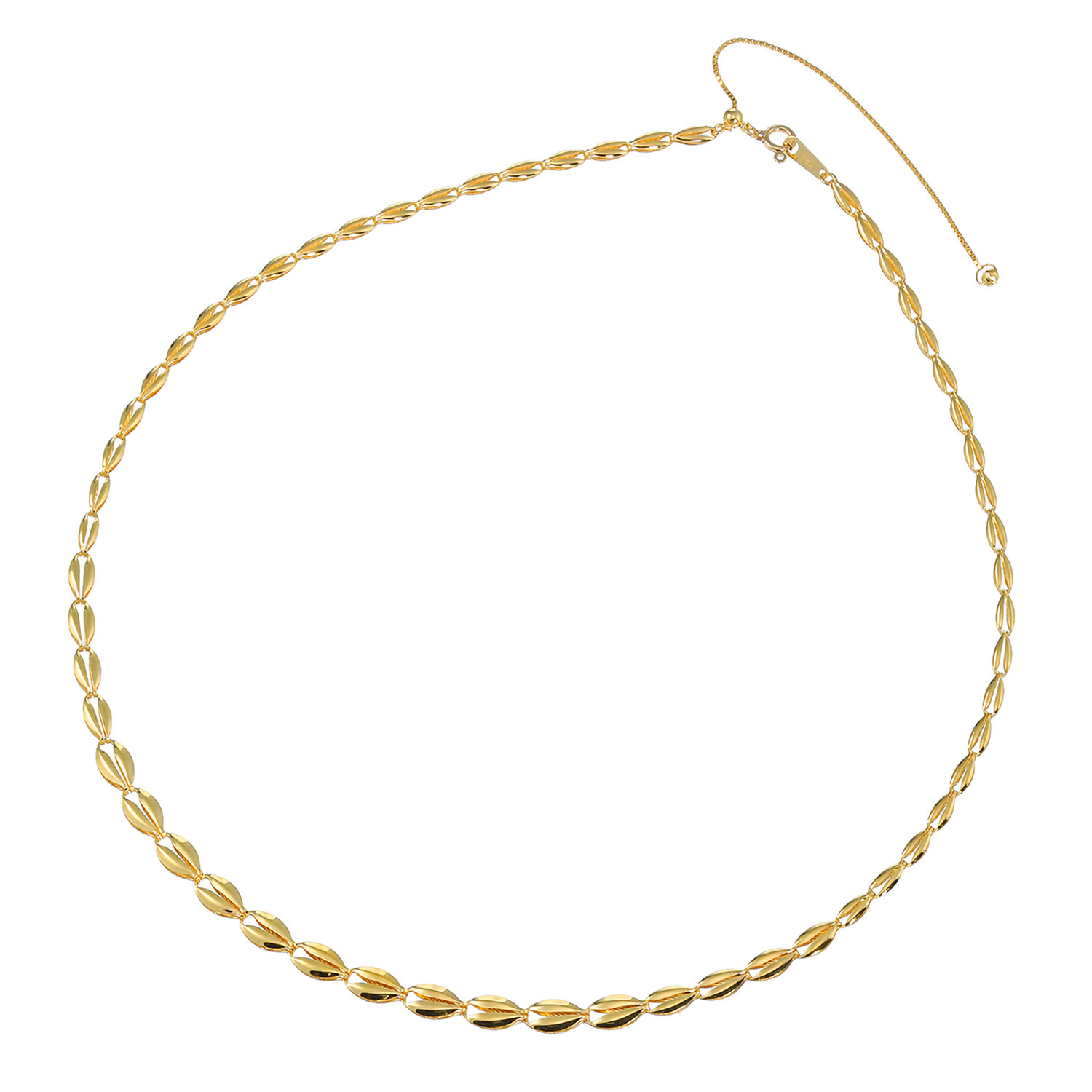 ラ・ピュア　バイ チェーンクリエイト 純金　６．３ｇＵＰ リバーシブル グラデーションデザイン リーフネックレス