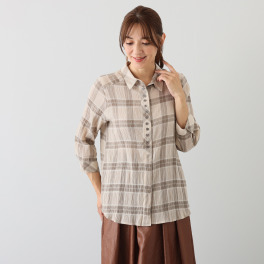 ダジュール 楊柳 チェックブラウス