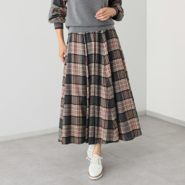 スタイル・ラヴィー モールチェック フレアースカート