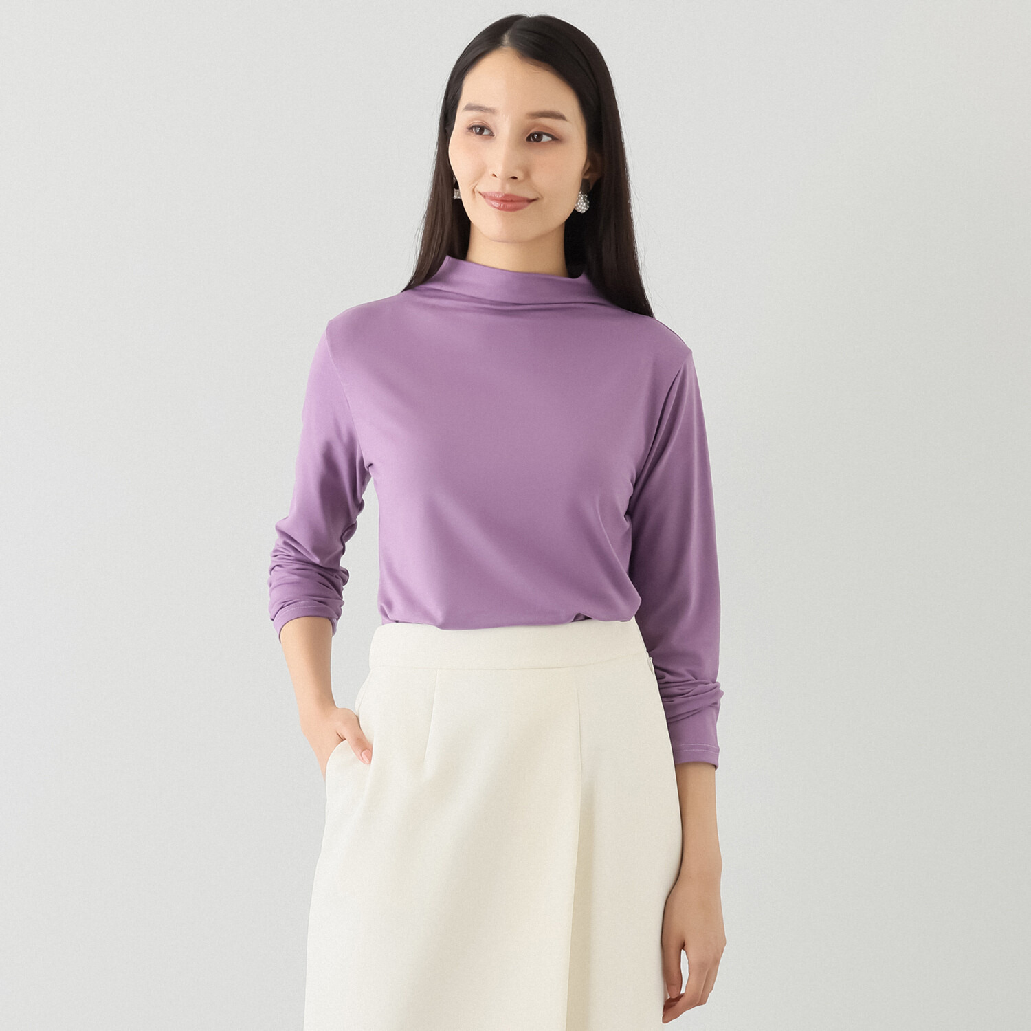 ココンライフ　ドゥ ＵＶカット・吸湿発熱 ルナセル（Ｒ）ベア天竺 ボトルネックプルオーバー