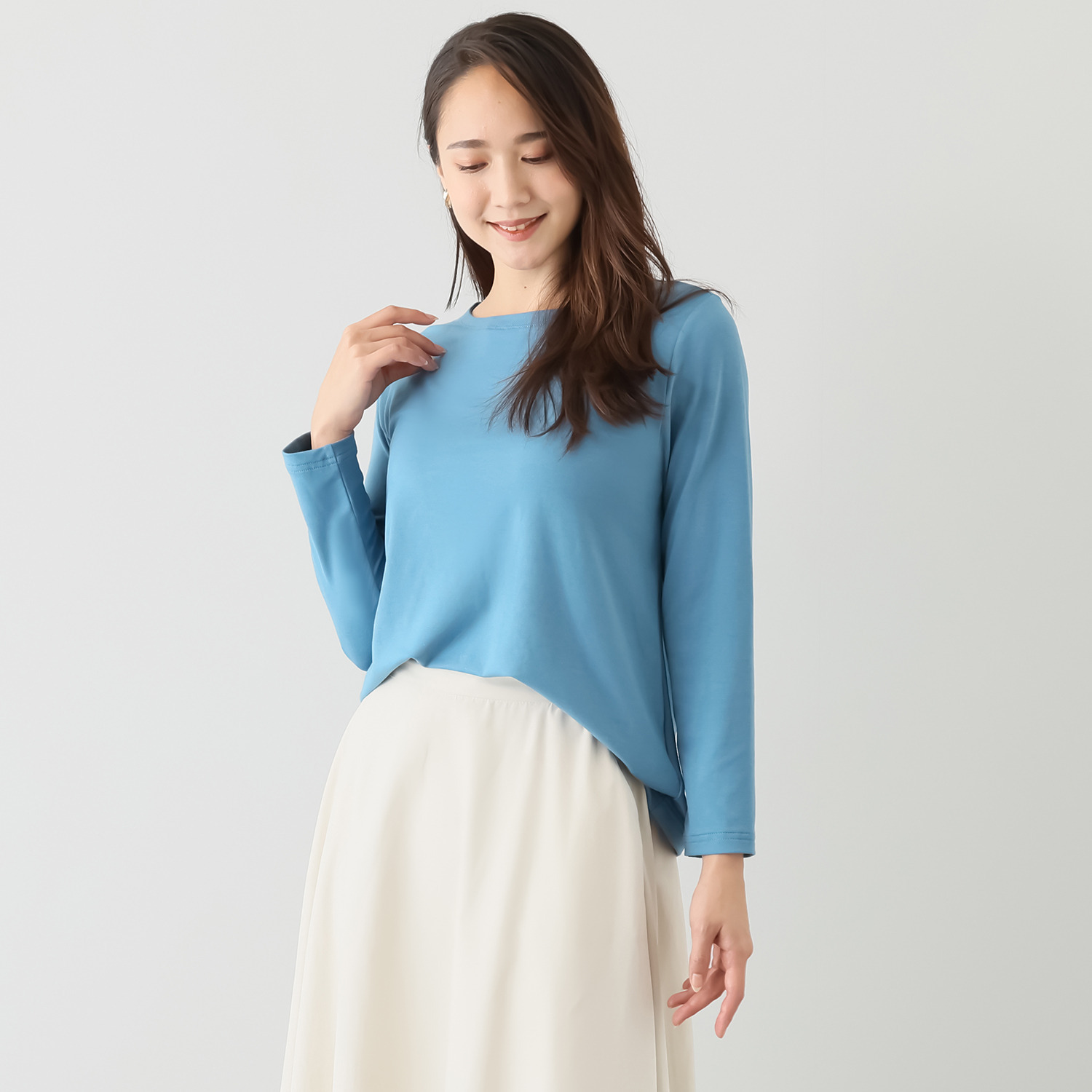 ココンライフ　ドゥ ＵＶカット・吸湿発熱 ルナセル（Ｒ）ベア天竺 クルーネックプルオーバー