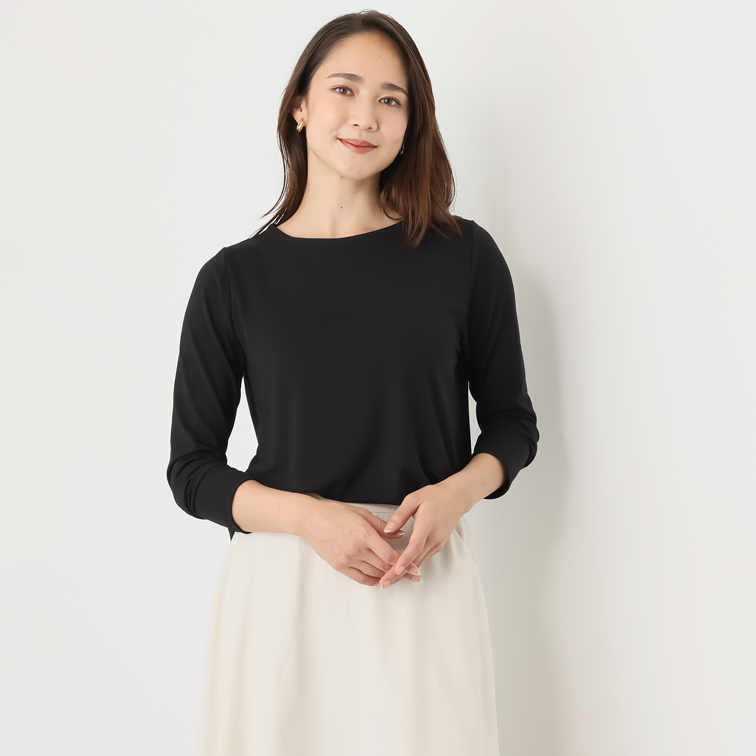 ココンライフ　ドゥ ＵＶカット・吸湿発熱 ルナセル（Ｒ）ベア天竺 クルーネックプルオーバー