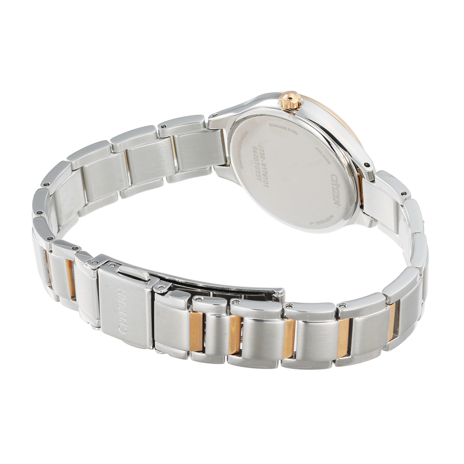 シチズン ６ポイントダイヤモンド ラウンドフェイス ステンレスベルト ソーラーウォッチ ＜コンビカラー＞