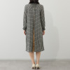 アリュメット シャーリングネック 幾何柄ワンピース