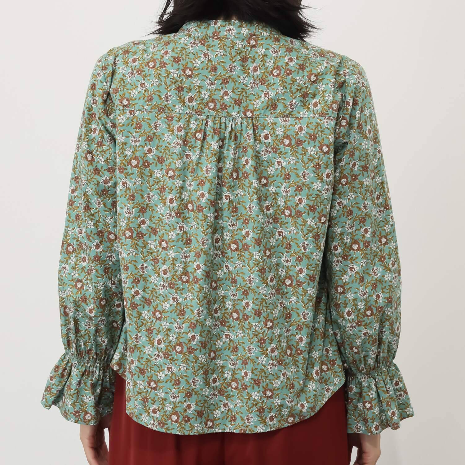 アリュメット 花柄 コットンシャーリング ブラウス