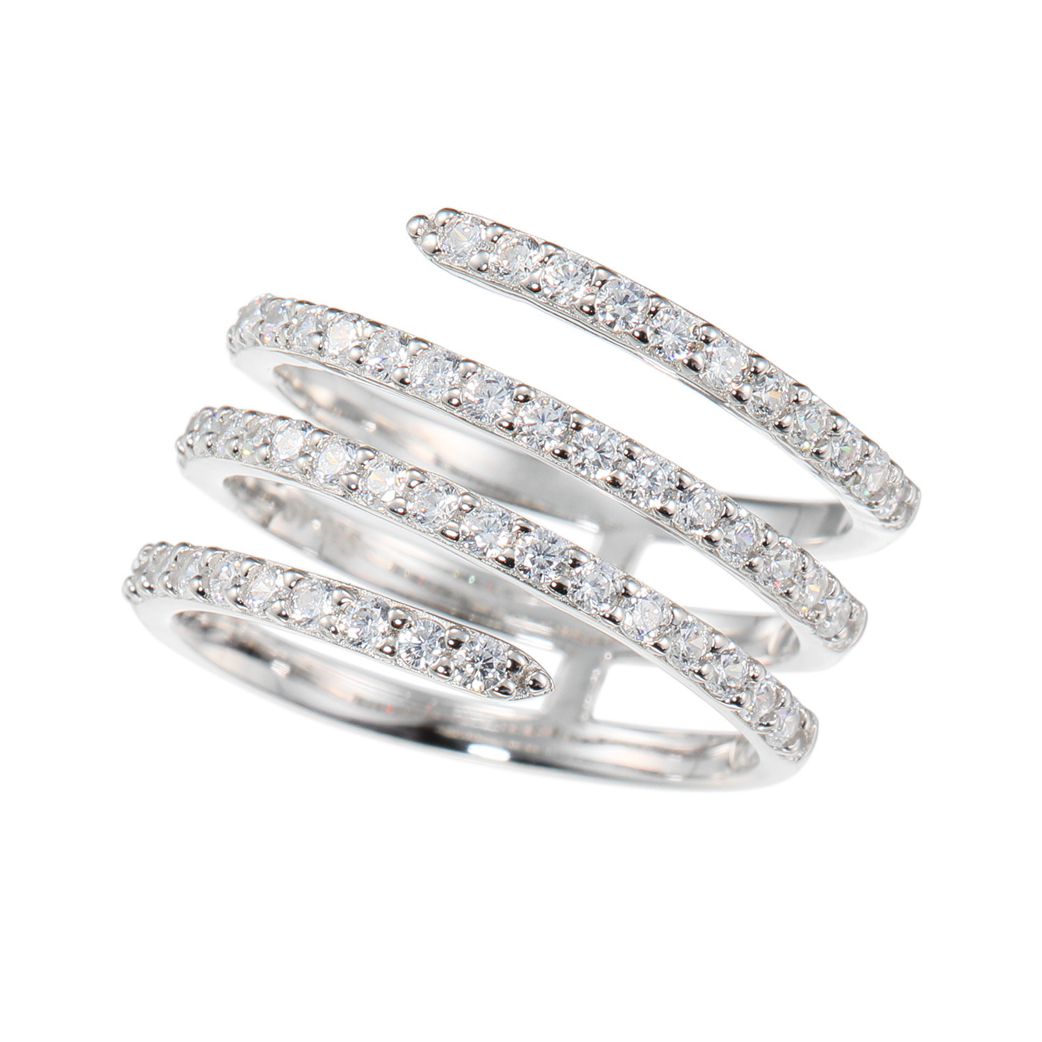 ブリランテステッラ シルバー ＣＺ ラップアラウンド クワトロライン リング