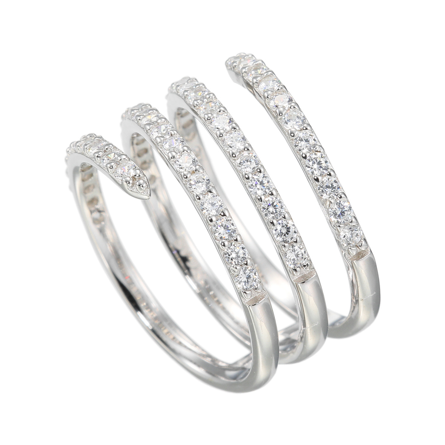 ブリランテステッラ シルバー ＣＺ ラップアラウンド クワトロライン リング