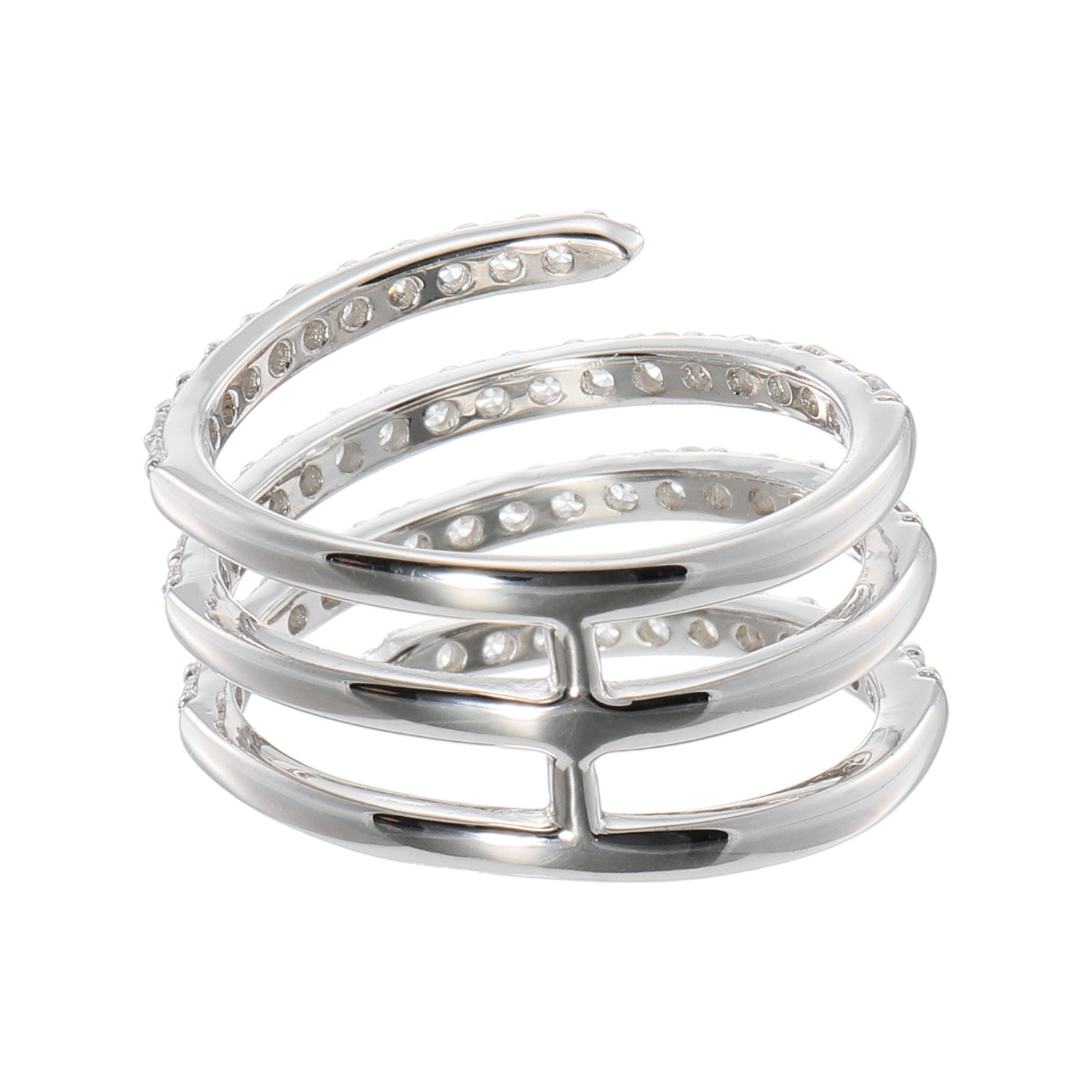 ブリランテステッラ シルバー ＣＺ ラップアラウンド クワトロライン リング