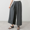 ウノ・ウノ・ドゥーエ タック奥バイカラー 柔らかドレープツイル ワイドパンツ