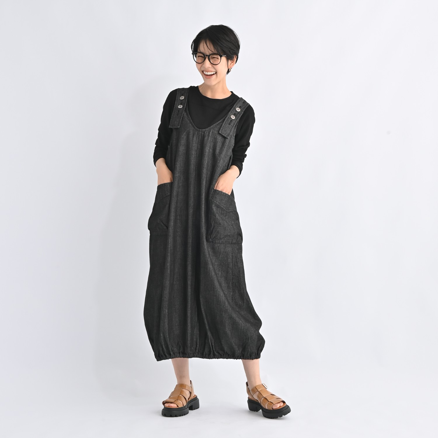 ゼラールスポーツ 襟あきがきれい！ もっちりのびのび素材 チュールコンビ ラウンドネック プルオーバー