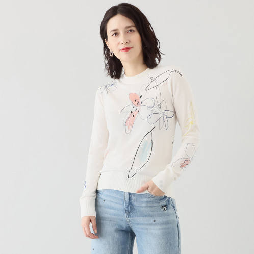 デシグアル アートプリント ニットプルオーバー デシグアル アートプリント ニットプルオーバー