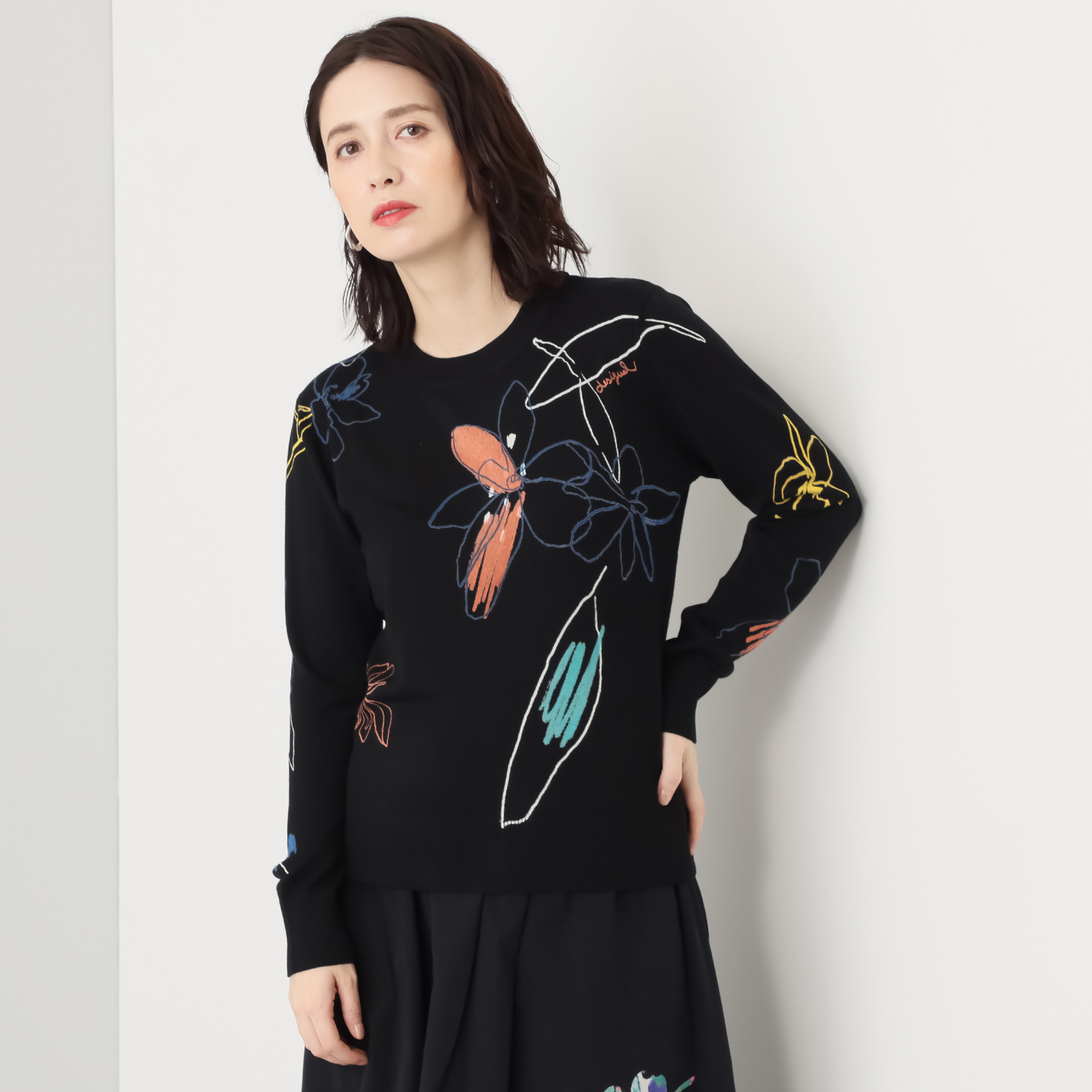 デシグアル アートプリント ニットプルオーバー