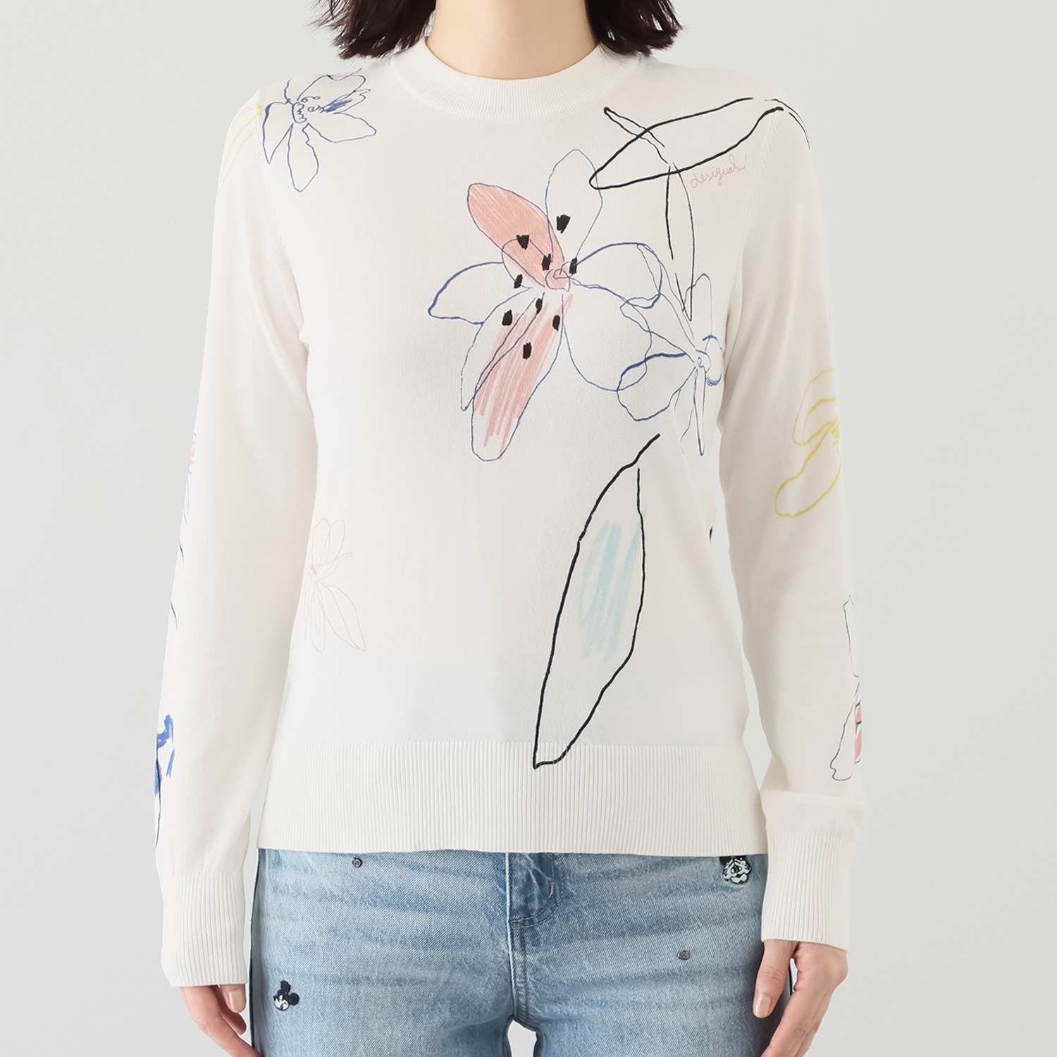 デシグアル アートプリント ニットプルオーバー