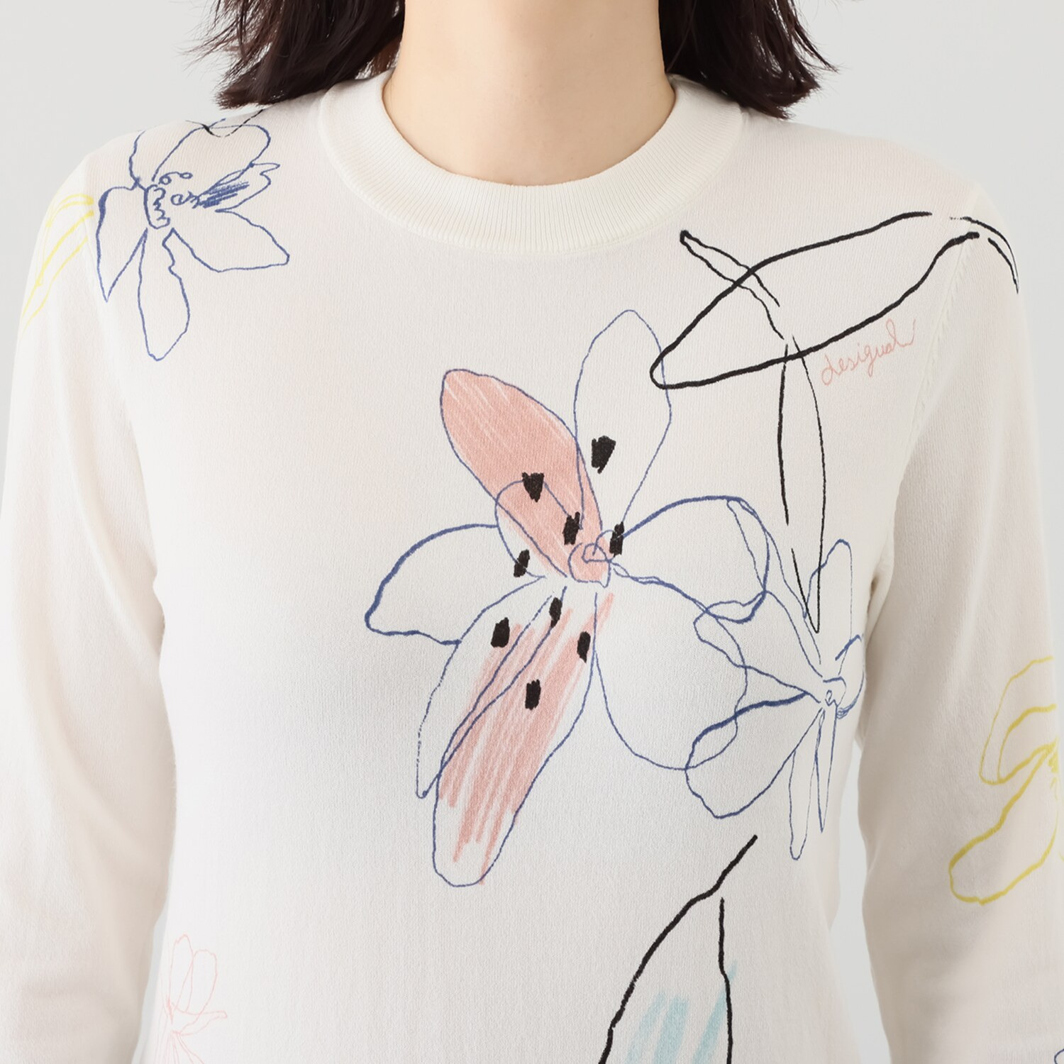 デシグアル アートプリント ニットプルオーバー