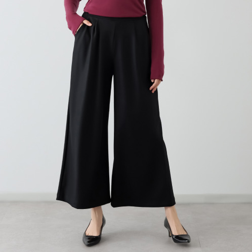 たおやか美 日本製 メリノウール100% ウォッシャブル ゆったりセミワイドパンツ たおやか美 日本製 メリノウール100% ウォッシャブル ゆったりセミワイドパンツ