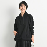 ゼラールスポーツ スーピマコットン混 ふんわり裏シャギー スタンドネック ラウンドフォルム チュニックプルオーバー