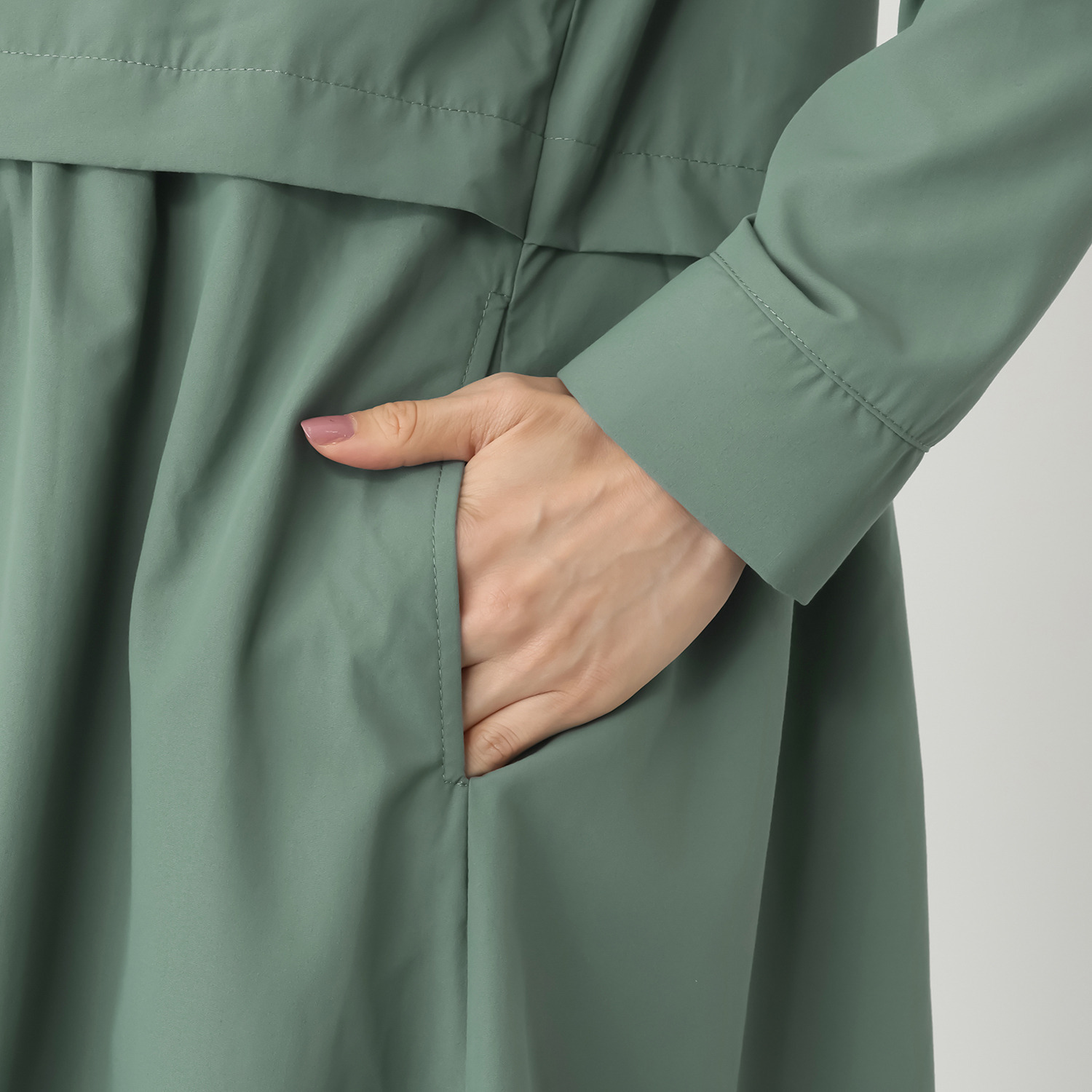 Ｔ．Ｆ．Ｄ．Ｃ． 機能満載！ テックコットン レイヤード風 ロングシャツワンピース