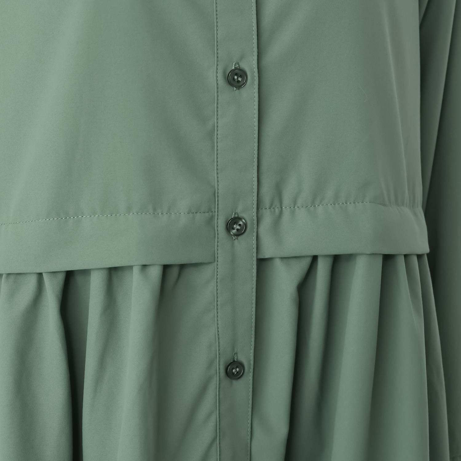 Ｔ．Ｆ．Ｄ．Ｃ． 機能満載！ テックコットン レイヤード風 ロングシャツワンピース