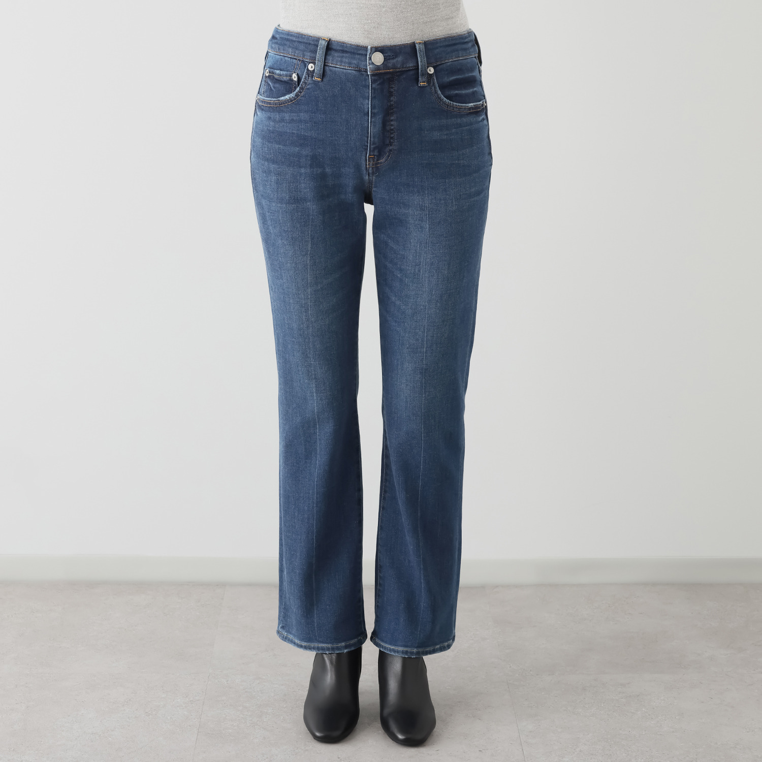 シュガーデプト ふんわり肌に気持ち良い ソフトタッチデニム 美脚ストレートジーンズ