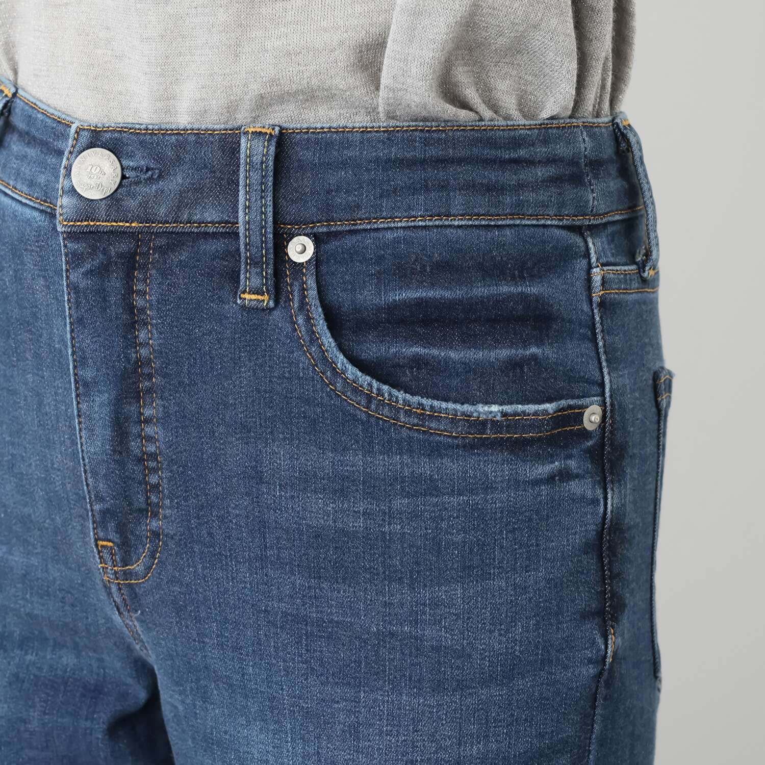 シュガーデプト ふんわり肌に気持ち良い ソフトタッチデニム 美脚ストレートジーンズ