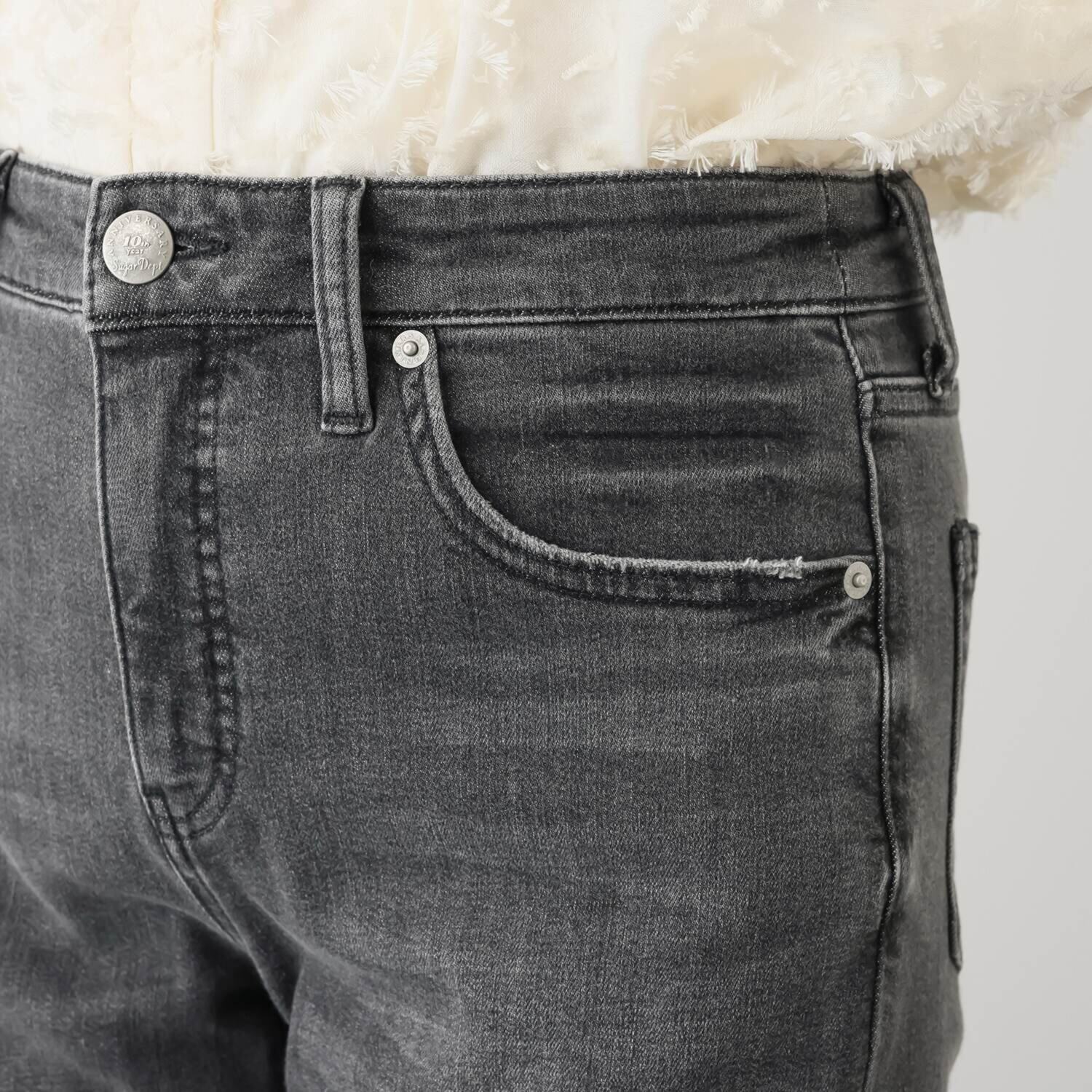 シュガーデプト ふんわり肌に気持ち良い ソフトタッチデニム 美脚ストレートジーンズ