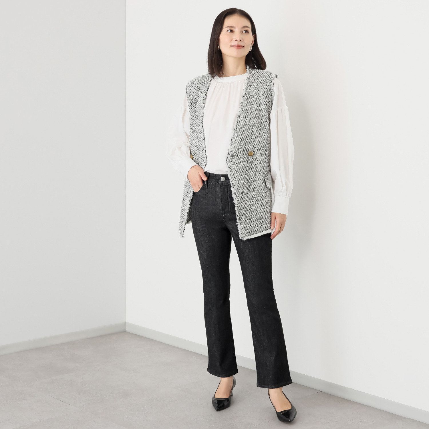 シュガーデプト ふんわり肌に気持ち良い ソフトタッチデニム 美脚ストレートジーンズ