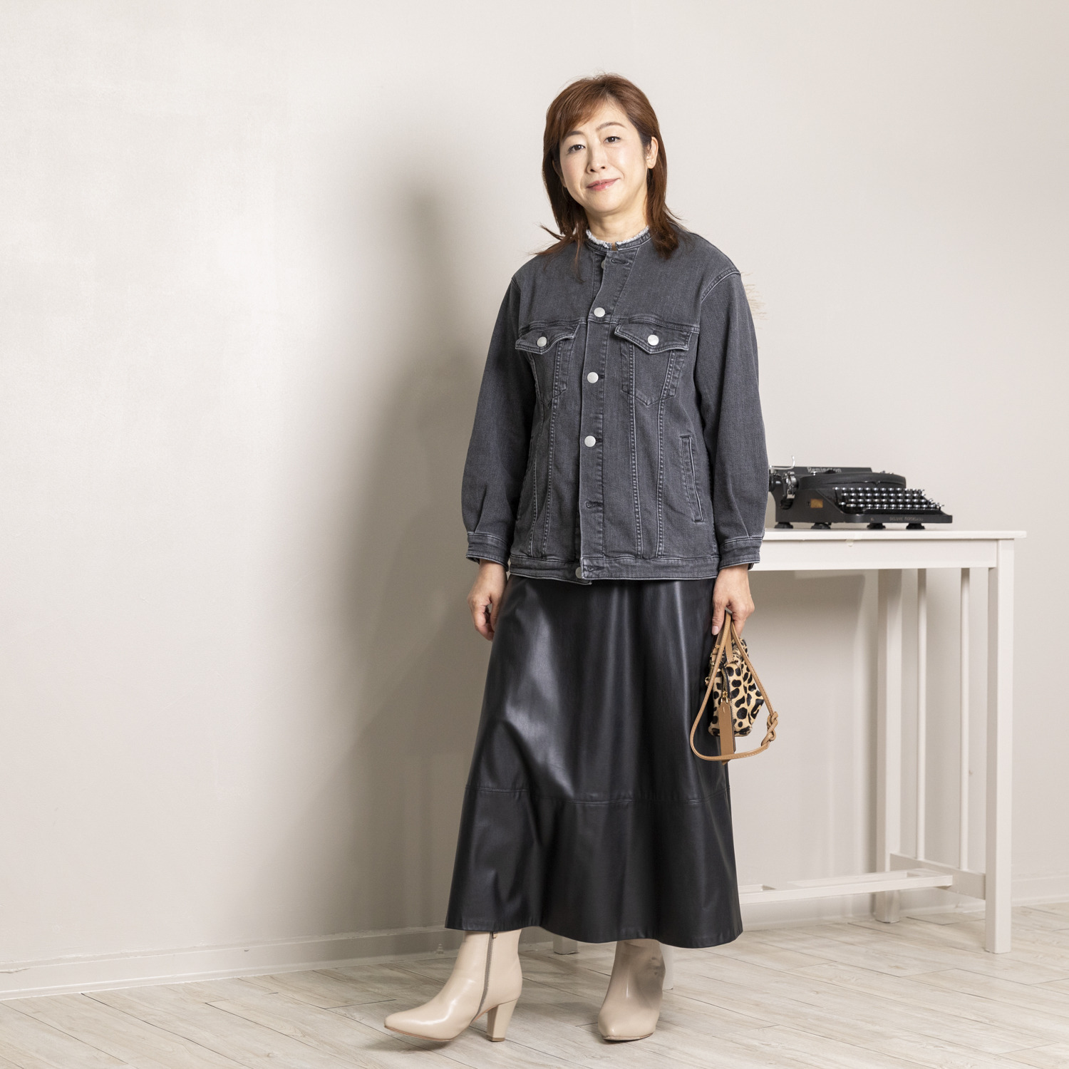 シュガーデプト ふんわり肌に気持ち良い ソフトタッチデニム ノーカラージャケット