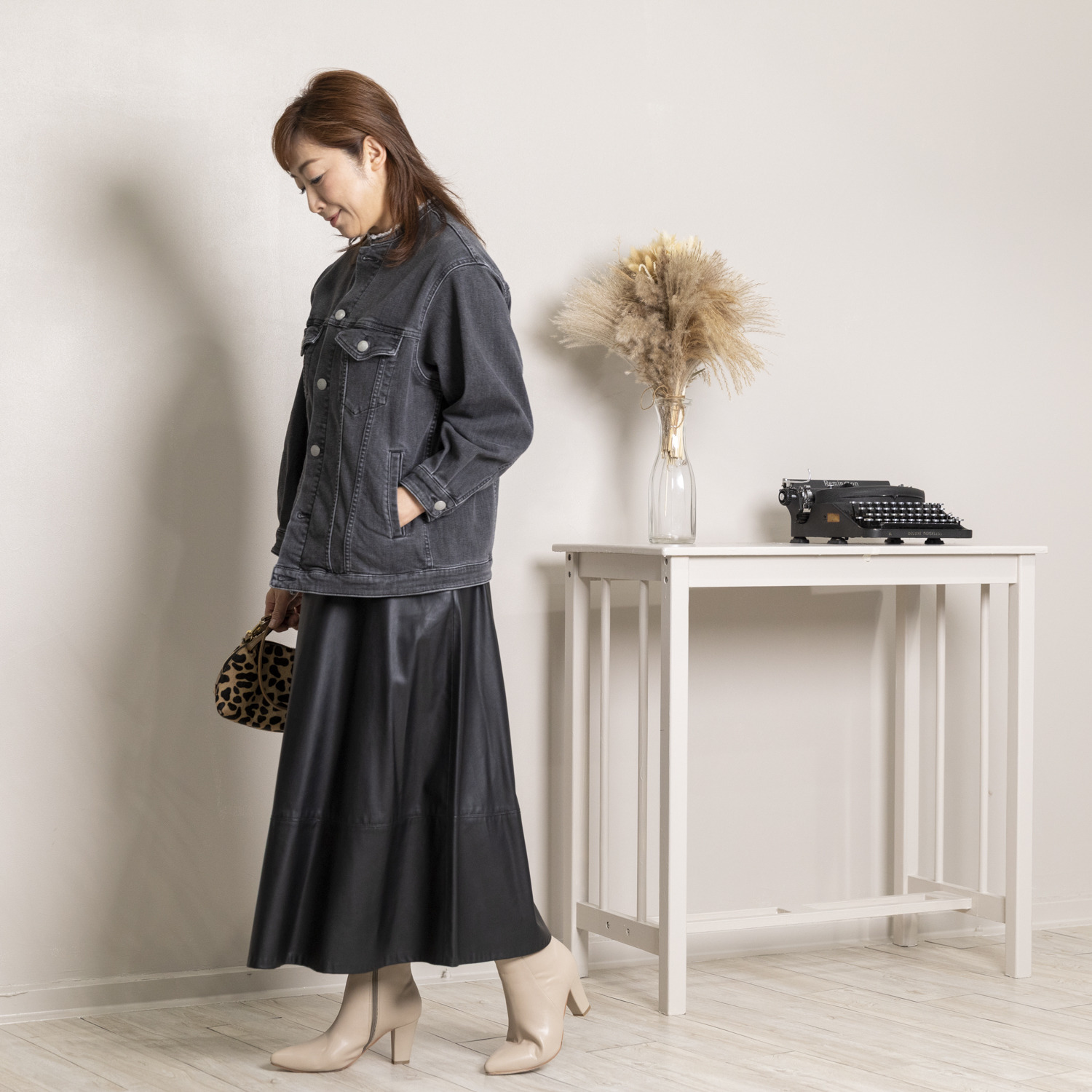 シュガーデプト ふんわり肌に気持ち良い ソフトタッチデニム ノーカラージャケット