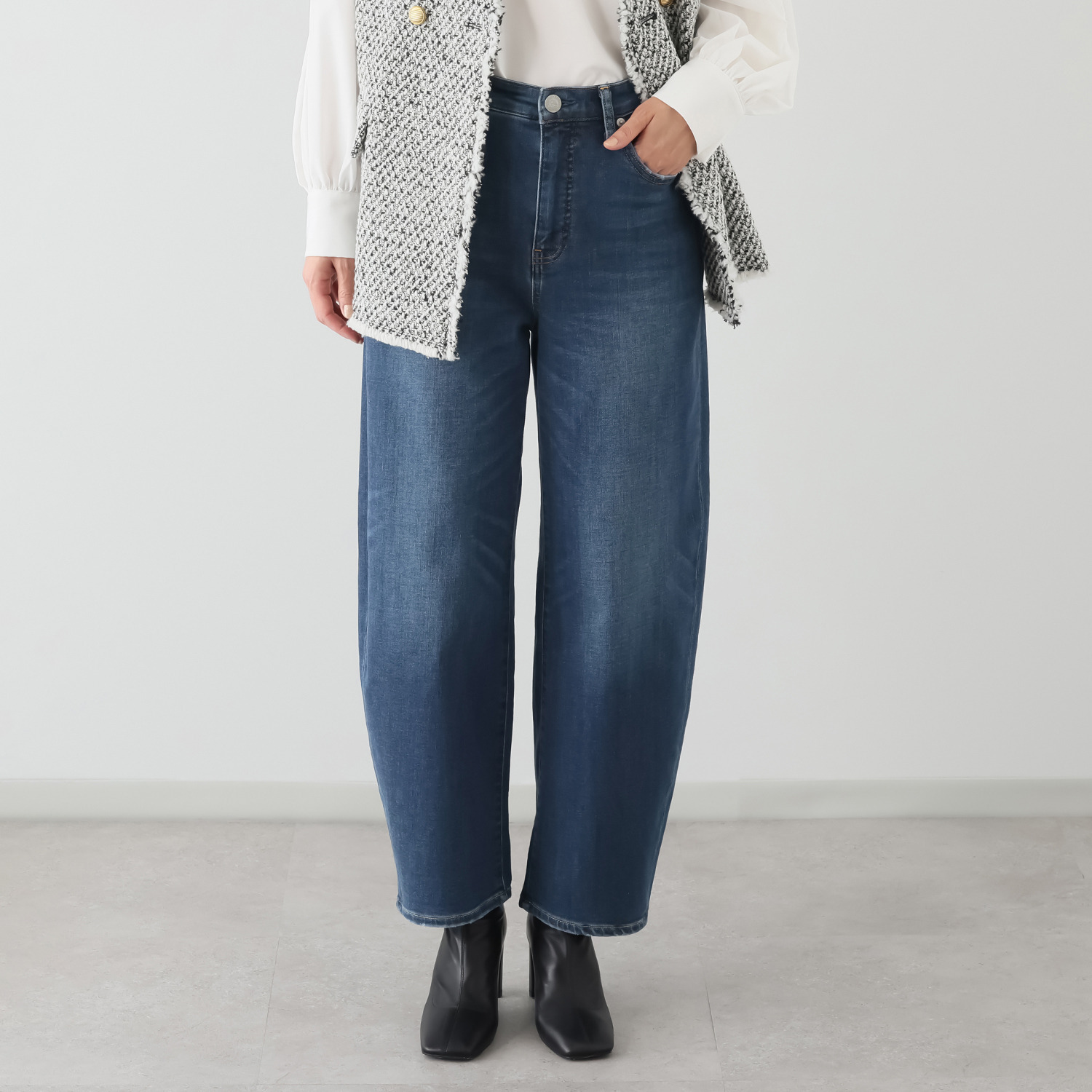 シュガーデプト ふんわり肌に気持ち良い ソフトタッチデニム カーブパンツ